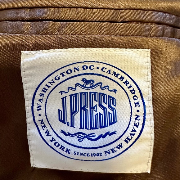 J. PRESS 100% Wool Topcoat/Overcoat Olive Brown Size 40R Ivy Style - Picture 8 of 14